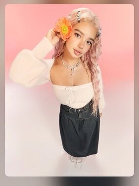 Cider KNIT BOWKNOT TUBE TOP WITH CROP SHRUG L WC1-20